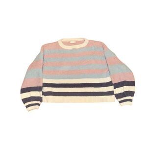 Altar'd State Women's Pastel Stripe Pullover Sweater Medium